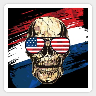 A badass shirt for anyone that loves America and skulls. Magnet